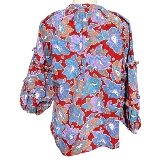 Love‎ the Label for Anthropologie Floral Blouse Frenchie Puff Sleeve Top - Picture 4 of 7